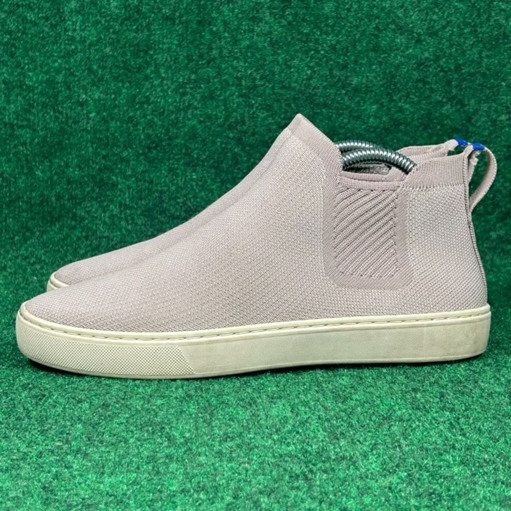 Rothys Sustainable Knit Chelsea Slip On Ankle Sneaker Women 9 Light Grey White - Picture 4 of 9